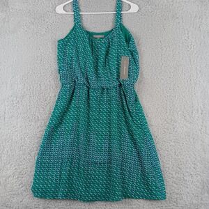 NY Collection Green Geometric Blouson Dress Metallic Stripe XCCD0112 Mens M NWT